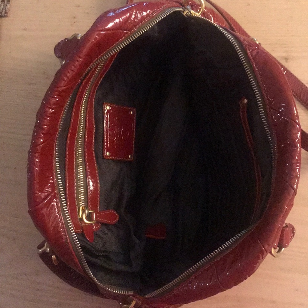 PRADA Red Leather Lux Bowler - Picture 3 of 5